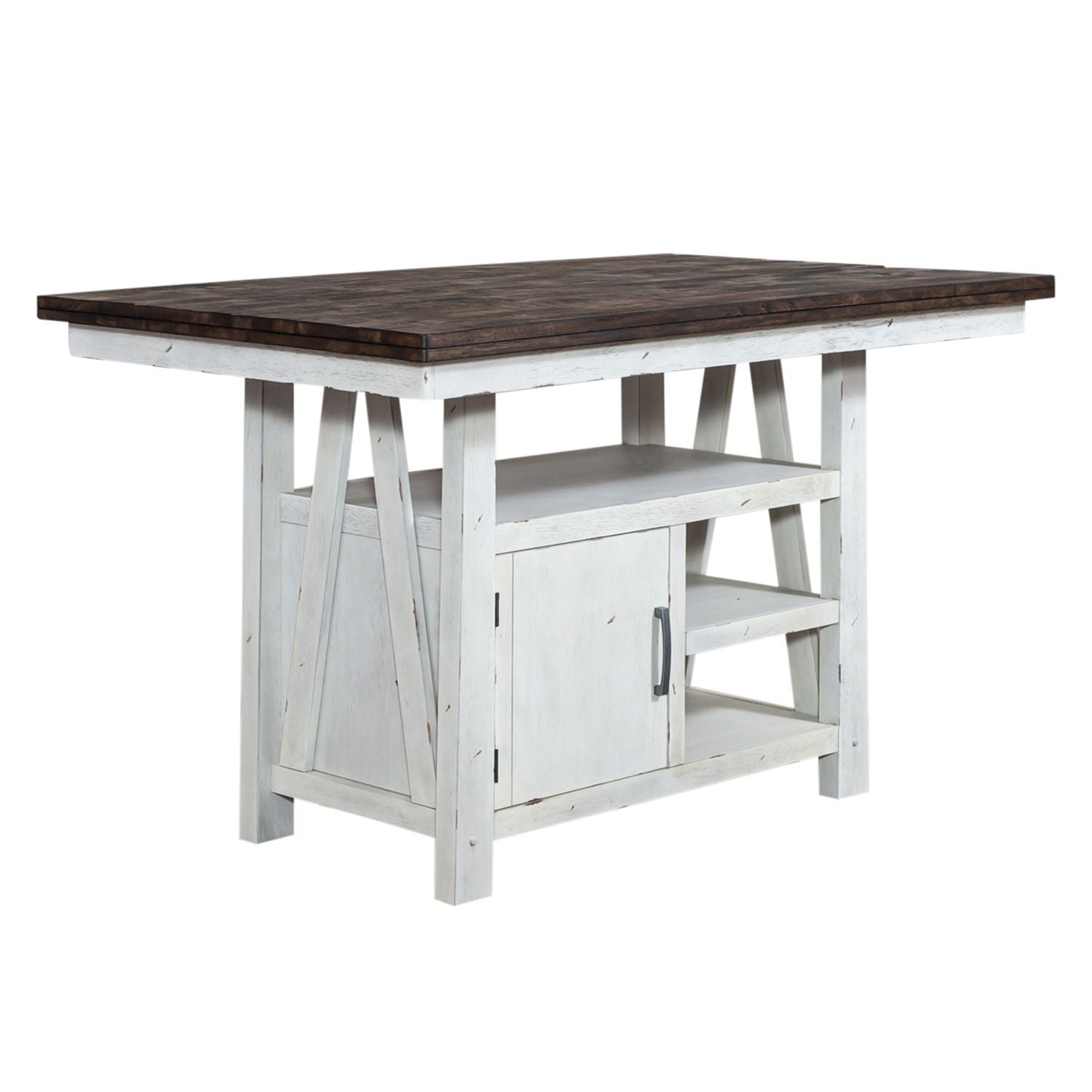 Farmhouse - 5 Piece Gathering Table Set - White - Hornell Furniture Outlet