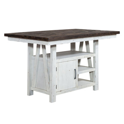 Farmhouse - 5 Piece Gathering Table Set - White - Hornell Furniture Outlet