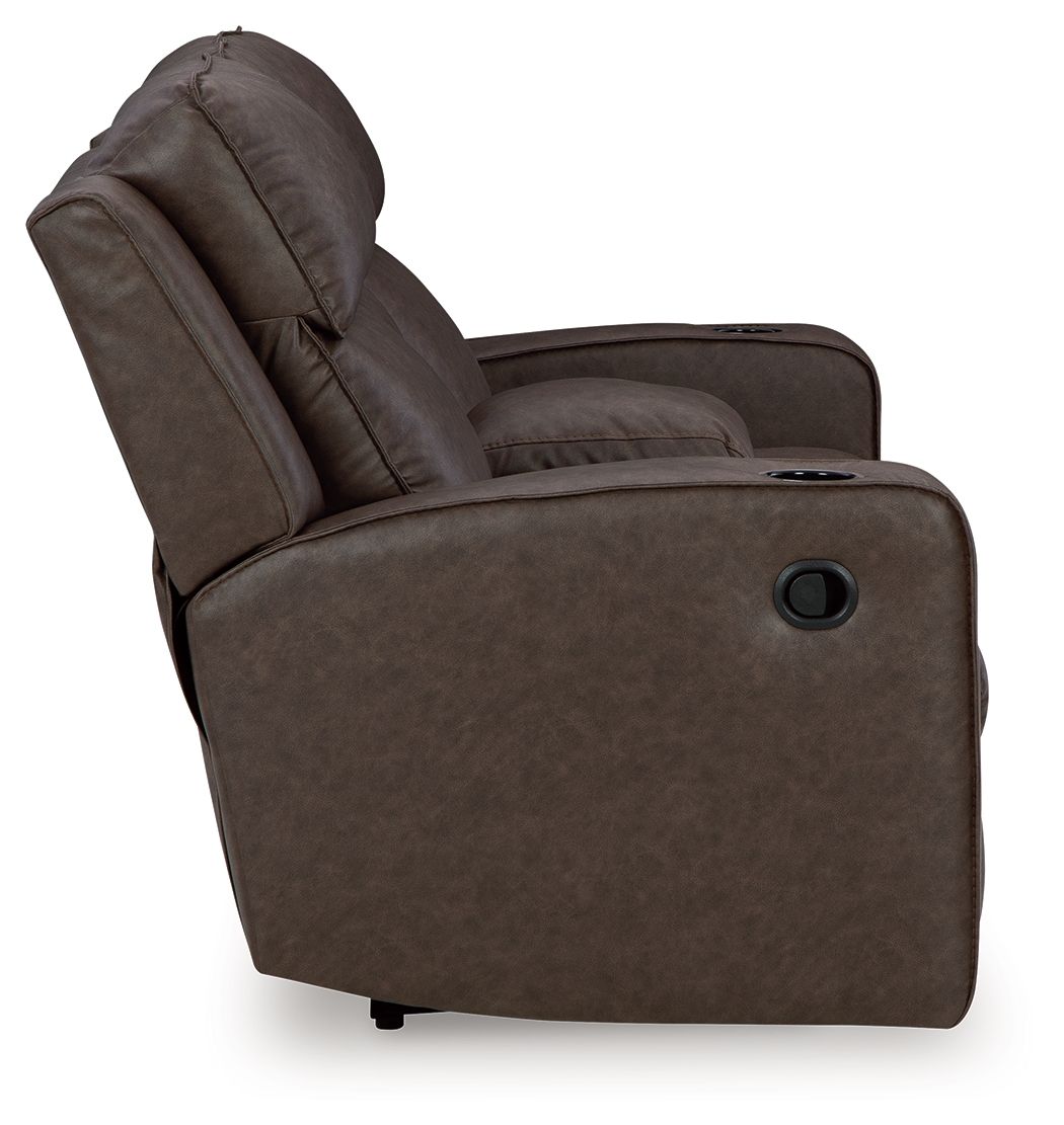 Lavenhorne - Granite - Dbl Rec Loveseat W/Console - Hornell Furniture Outlet
