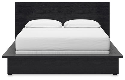Londer - Black - California King Panel Bed - Hornell Furniture Outlet