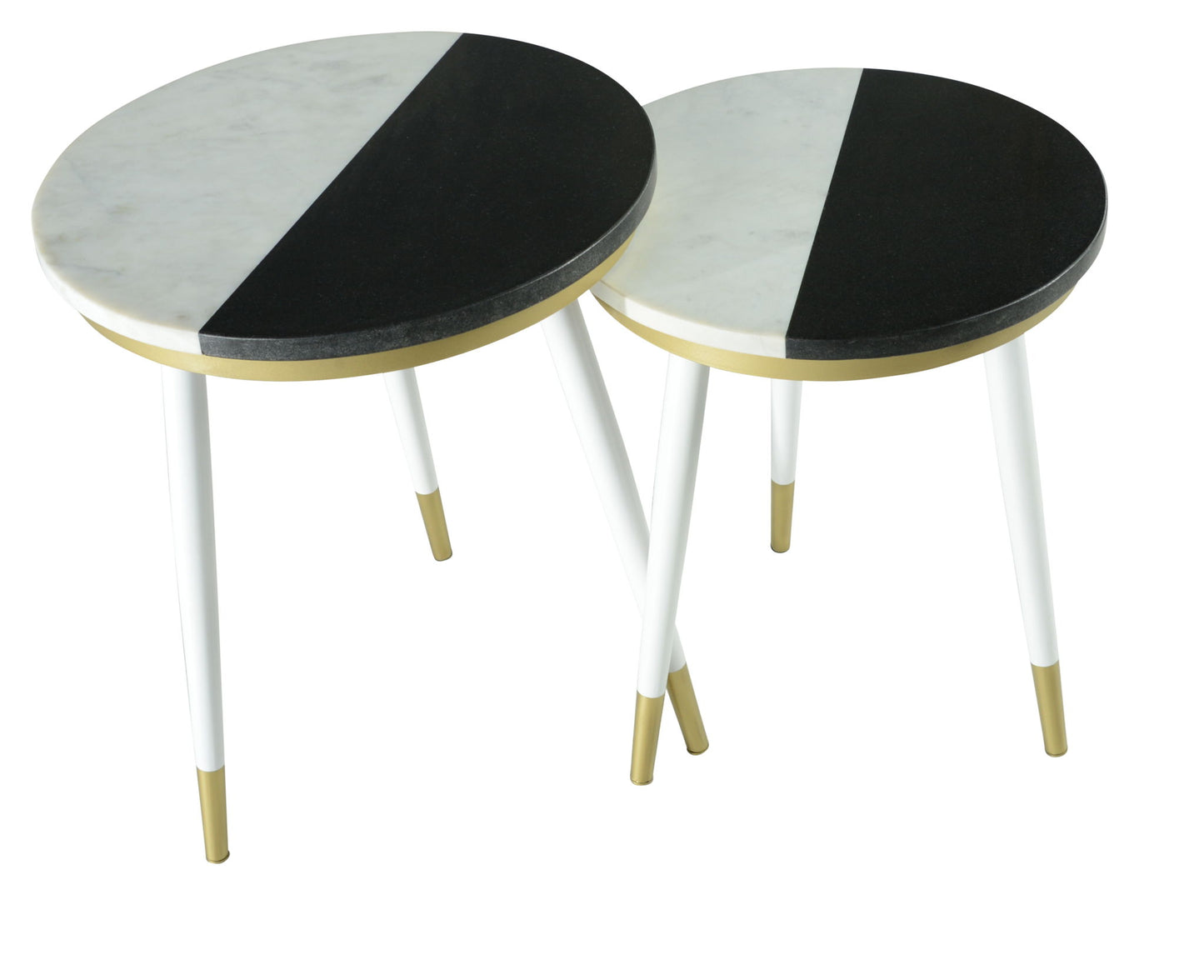 Taj - Marble Top Nesting Tables - White - Hornell Furniture Outlet