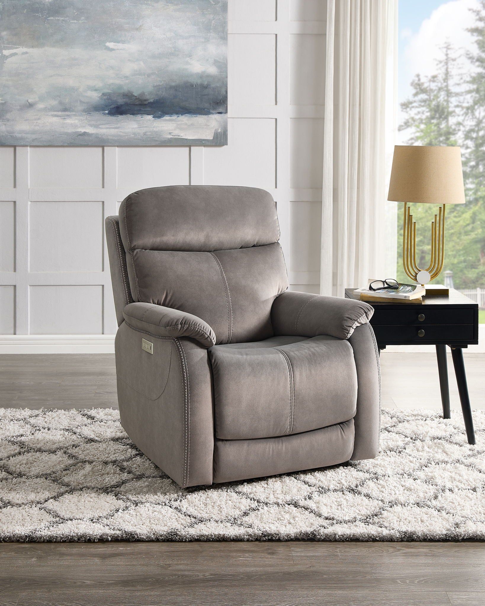 Surrey - Power Recliner - Gray - Hornell Furniture Outlet