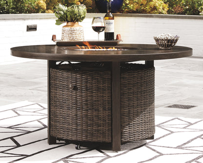 Paradise Trail - Medium Brown - Round Fire Pit Table - Hornell Furniture Outlet