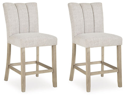 Larawyn - Upholstered Barstool (Set of 2) - Bisque - Hornell Furniture Outlet