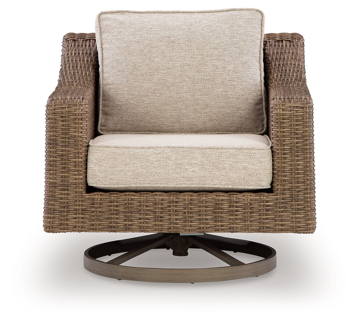 Laguna Heights - Swivel Lounge With Cushion - Beige - Hornell Furniture Outlet