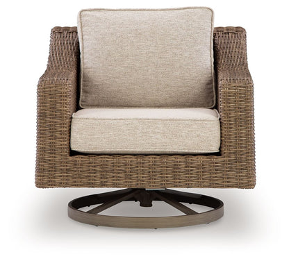 Laguna Heights - Swivel Lounge With Cushion - Beige - Hornell Furniture Outlet