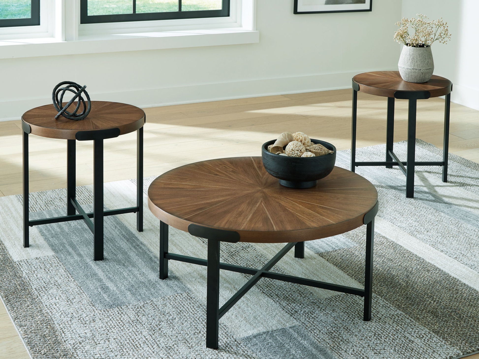 Crosstrail - Brown - Occasional Table Set (Set of 3) - Hornell Furniture Outlet