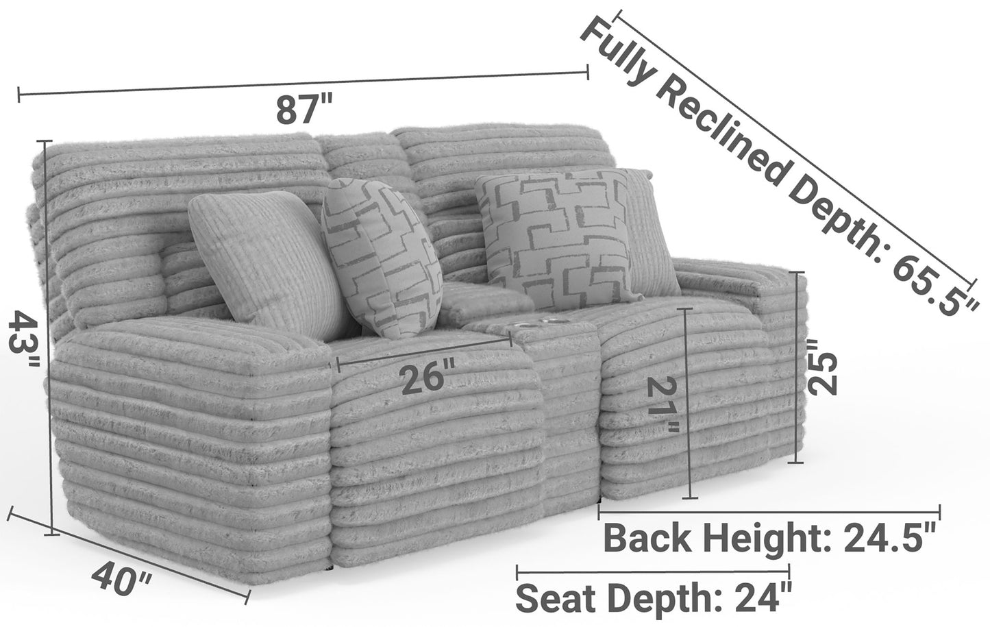 Lynx - Power Reclining Console Loveseat With Zero Gravity - Hornell Furniture Outlet