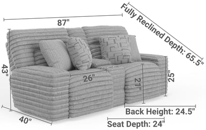 Lynx - Power Reclining Console Loveseat With Zero Gravity - Hornell Furniture Outlet
