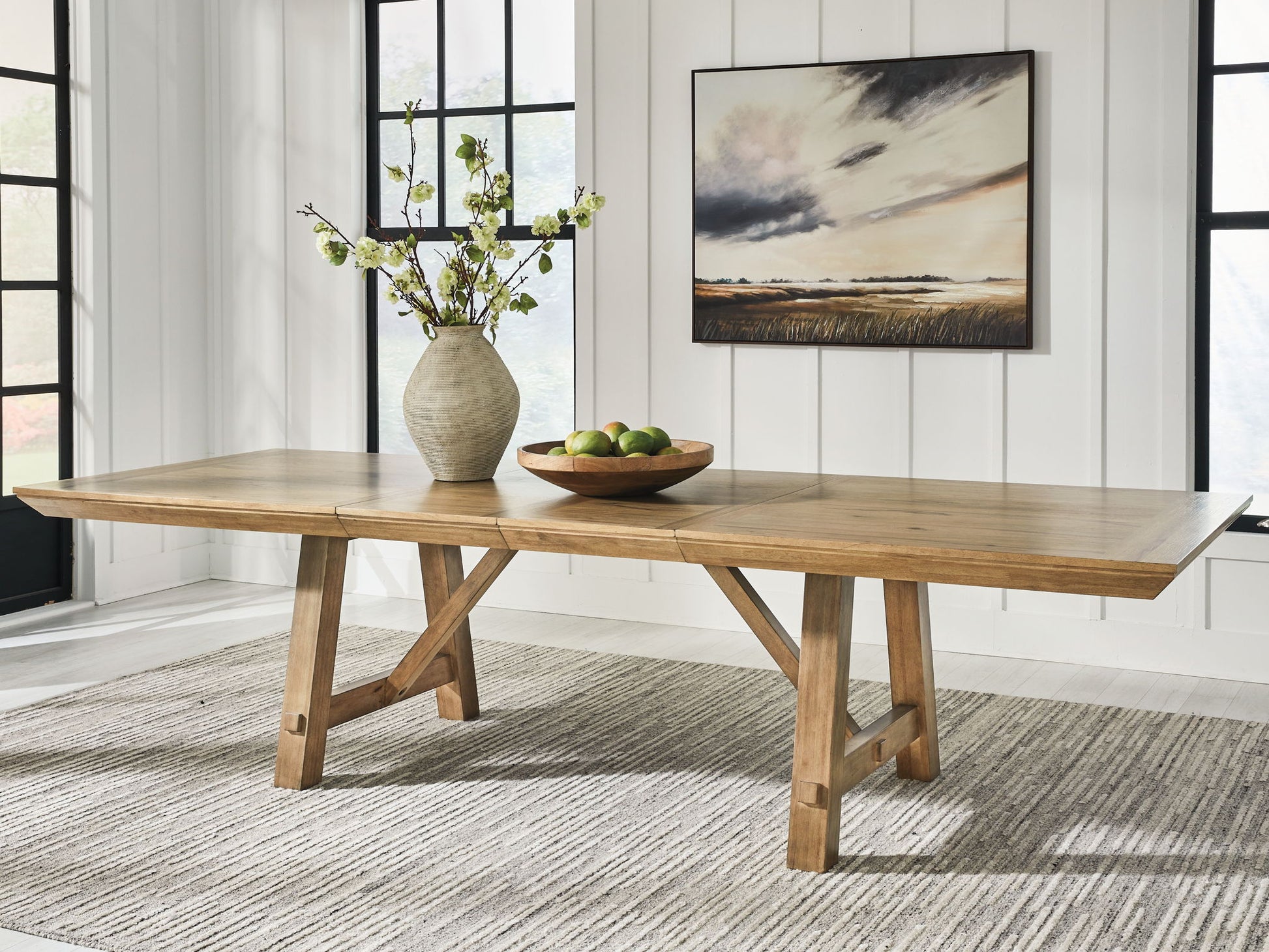 Ridgester - Rectangular Dining Room Extension Table - Light Brown - Hornell Furniture Outlet