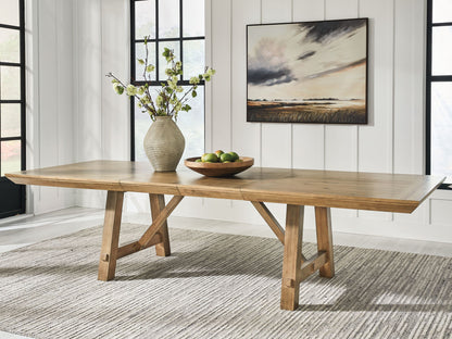 Ridgester - Rectangular Dining Room Extension Table - Light Brown - Hornell Furniture Outlet