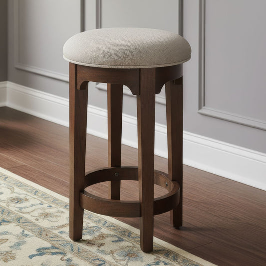 Arden Road - Upholstered Console Stool (RTA) - Cherry - Hornell Furniture Outlet