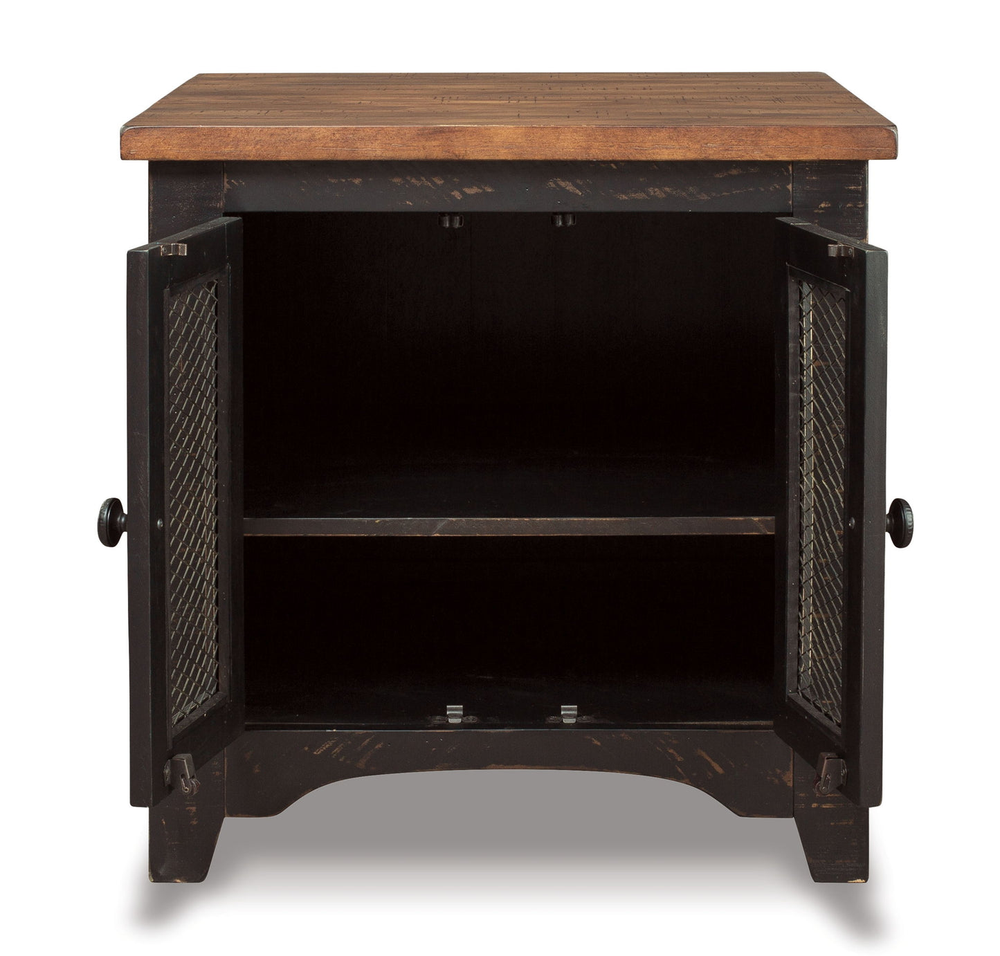 Valebeck - Rectangular End Table - Black / Brown - Hornell Furniture Outlet