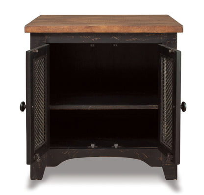 Valebeck - Rectangular End Table - Black / Brown - Hornell Furniture Outlet
