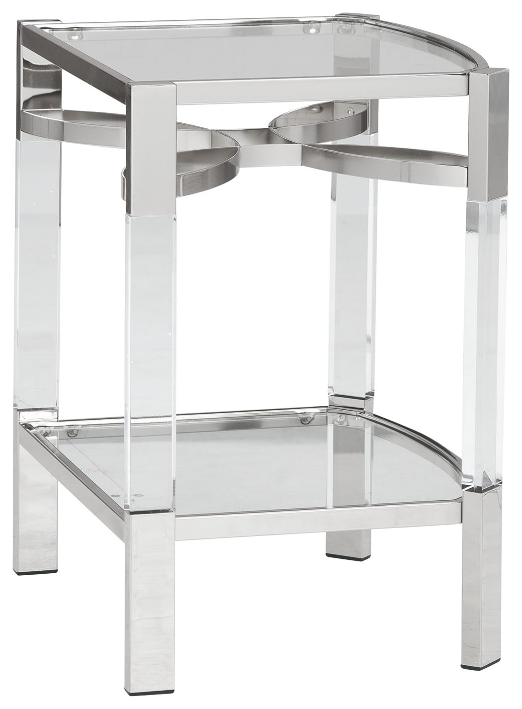 Chaseton - Clear / Silver Finish - Accent Table - Hornell Furniture Outlet