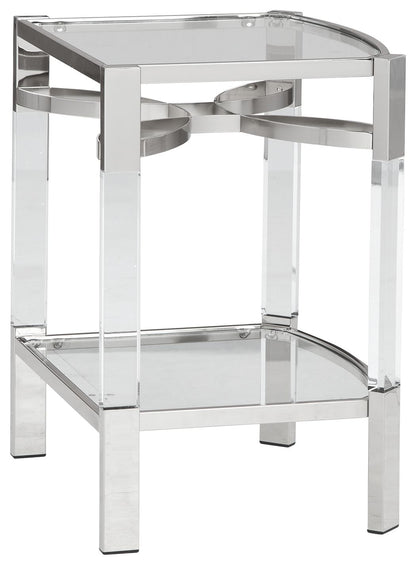 Chaseton - Clear / Silver Finish - Accent Table - Hornell Furniture Outlet