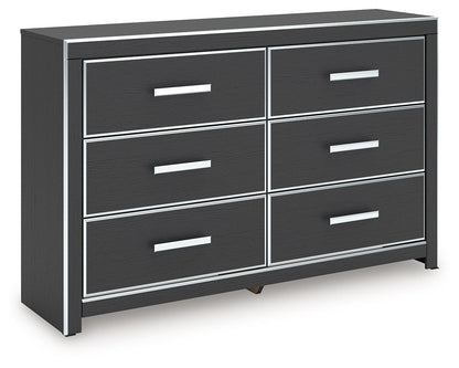 Zuraleus - Black - Six Drawer Dresser - Hornell Furniture Outlet