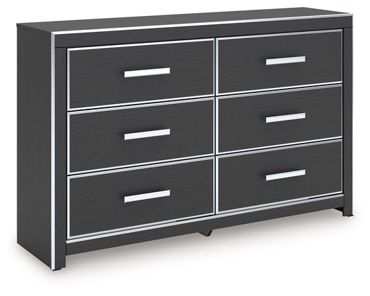 Zuraleus - Black - Six Drawer Dresser - Hornell Furniture Outlet