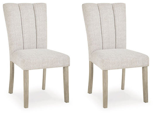 Larawyn - Dining Upholstered Side Chair (Set of 2) - Bisque - Hornell Furniture Outlet