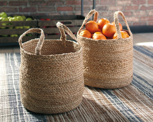 Brayton - Natural - Basket Set (Set of 2) - Hornell Furniture Outlet