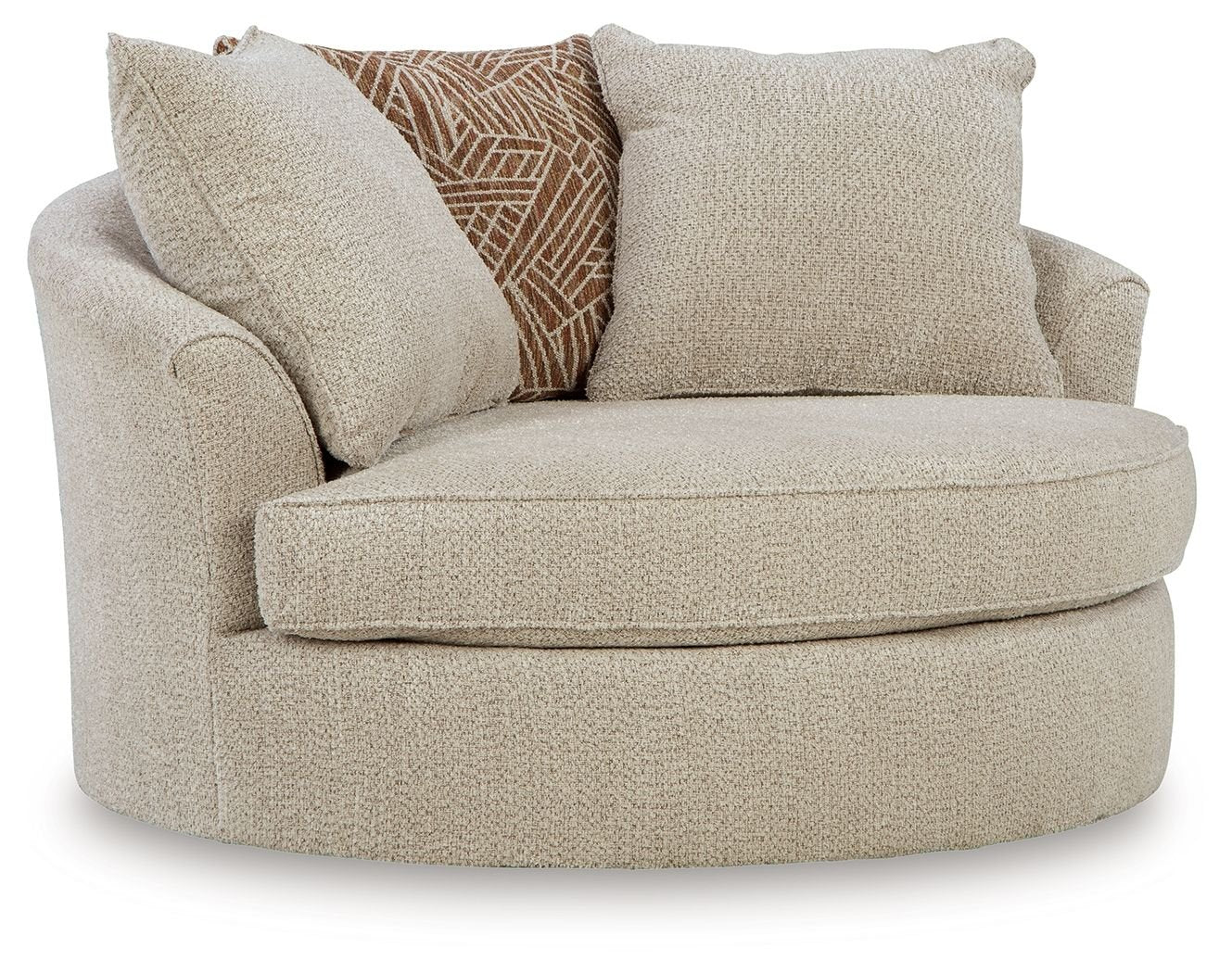 Steelwater Retreat - Oversized Swivel Accent Chair - Latte - Hornell Furniture Outlet