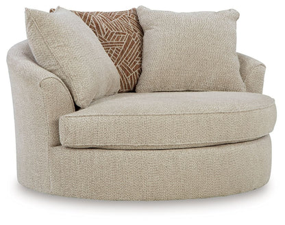 Steelwater Retreat - Oversized Swivel Accent Chair - Latte - Hornell Furniture Outlet