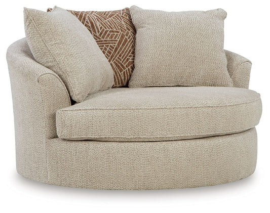 Steelwater Retreat - Oversized Swivel Accent Chair - Latte - Hornell Furniture Outlet