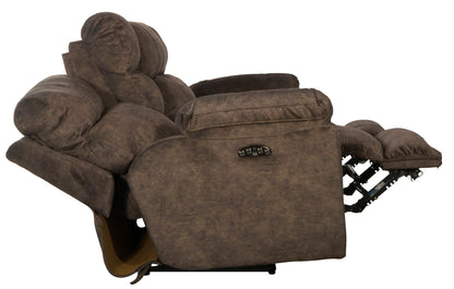 Sedona - Power Headrest Lay Flat Reclining Console Loveseat With Storage & Cupholders - Hornell Furniture Outlet