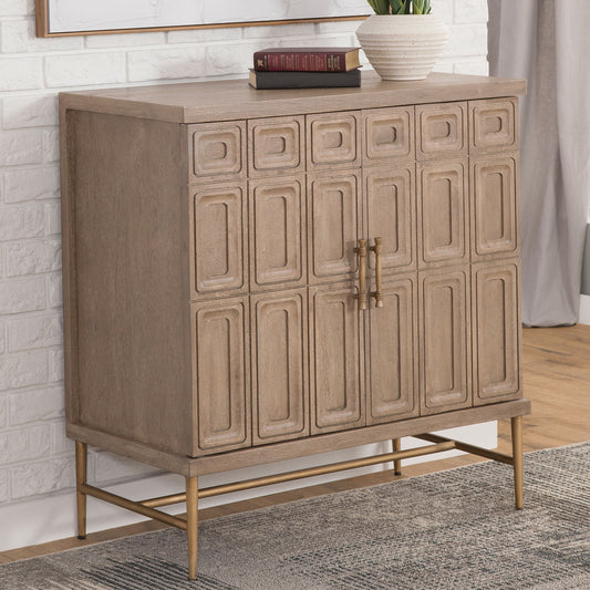 Arun - 2 - Door Accent Cabinet - Light Brown - Hornell Furniture Outlet