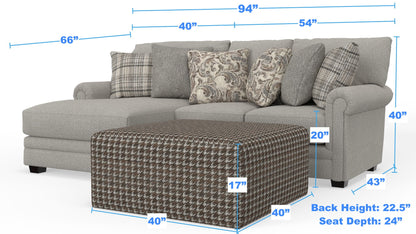 Livingston - Sectional With Comfort Coil Seating, 40" Cocktail Ottoman And Accent Pillows Included - Hornell Furniture Outlet