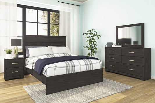 Belachime - Charcoal - Two Drawer Night Stand - Hornell Furniture Outlet