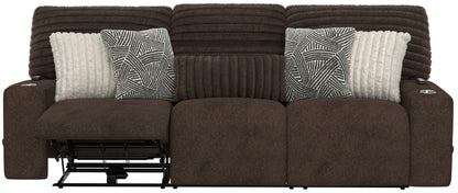 Zen - Power Reclining Sofa With CR3 Heat/Massage/Zero Gravity - Chocolate - Hornell Furniture Outlet
