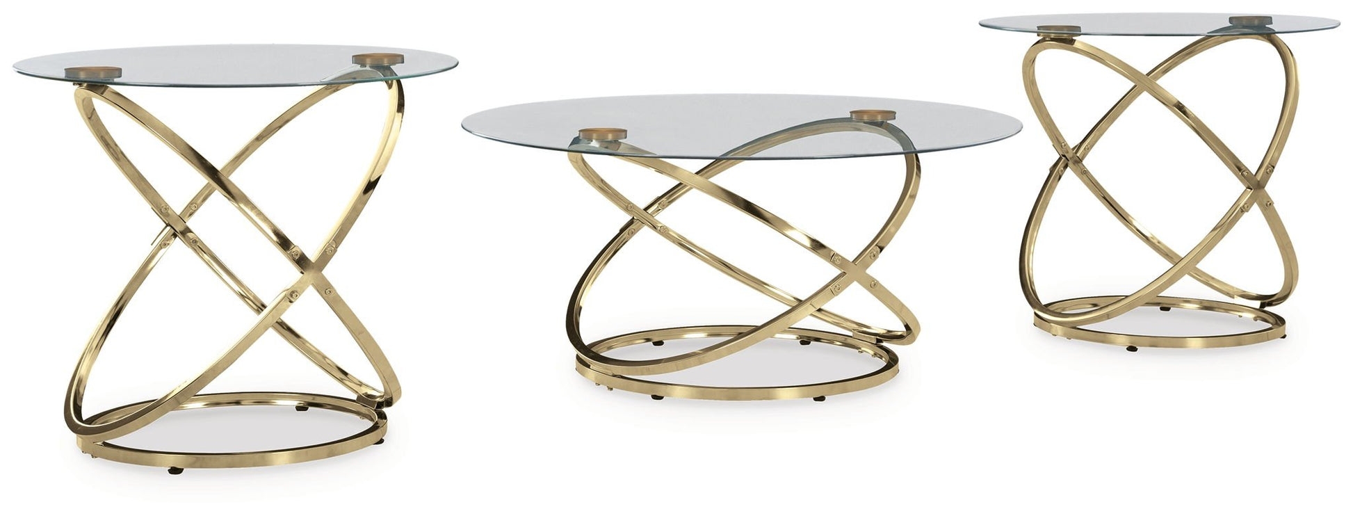 Crimonti - Champagne - Occasional Table Set (Set of 3) - Hornell Furniture Outlet