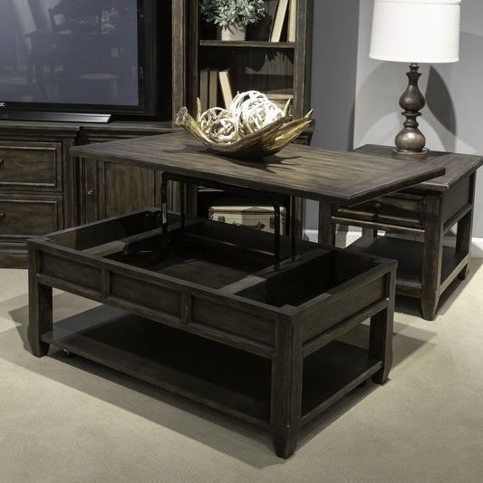 Paradise Valley - Lift Top Cocktail Table - Dark Brown - Hornell Furniture Outlet