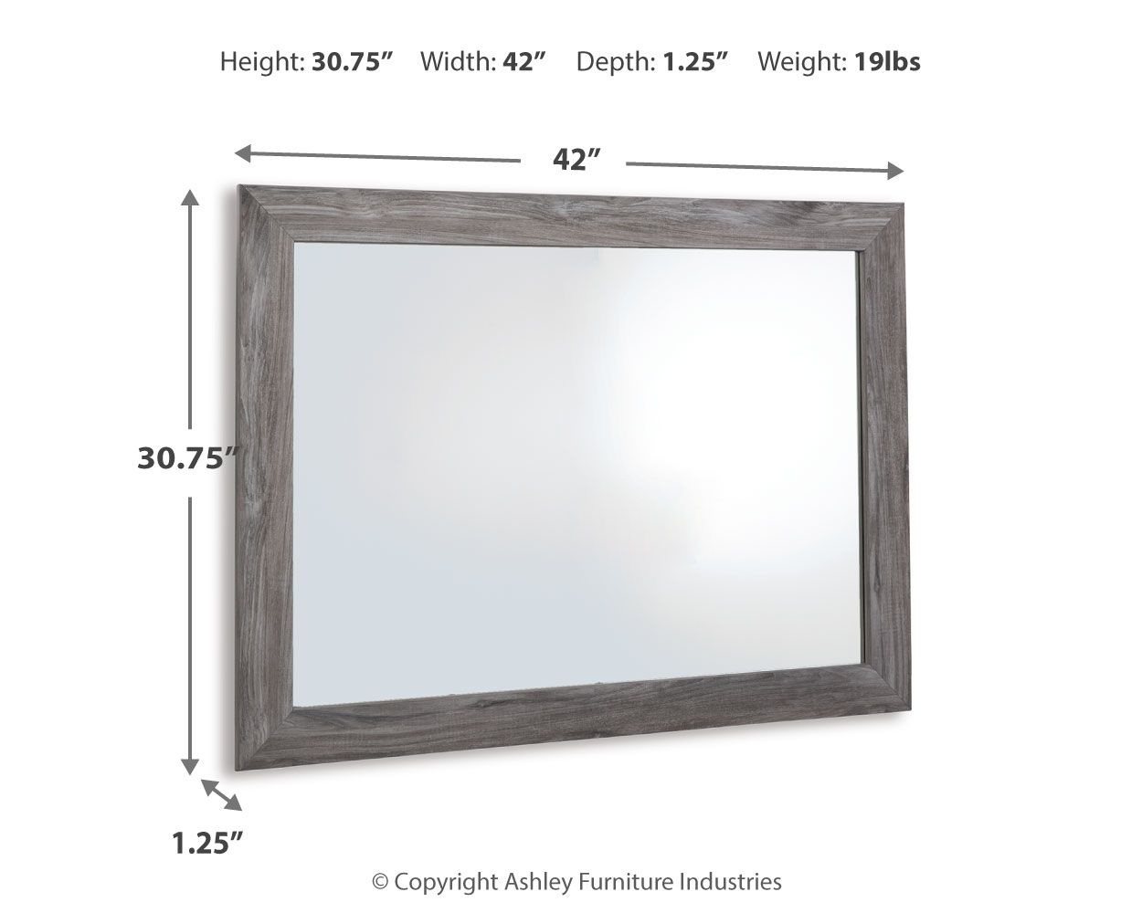 Bronyan - Dark Gray - Bedroom Mirror - Hornell Furniture Outlet