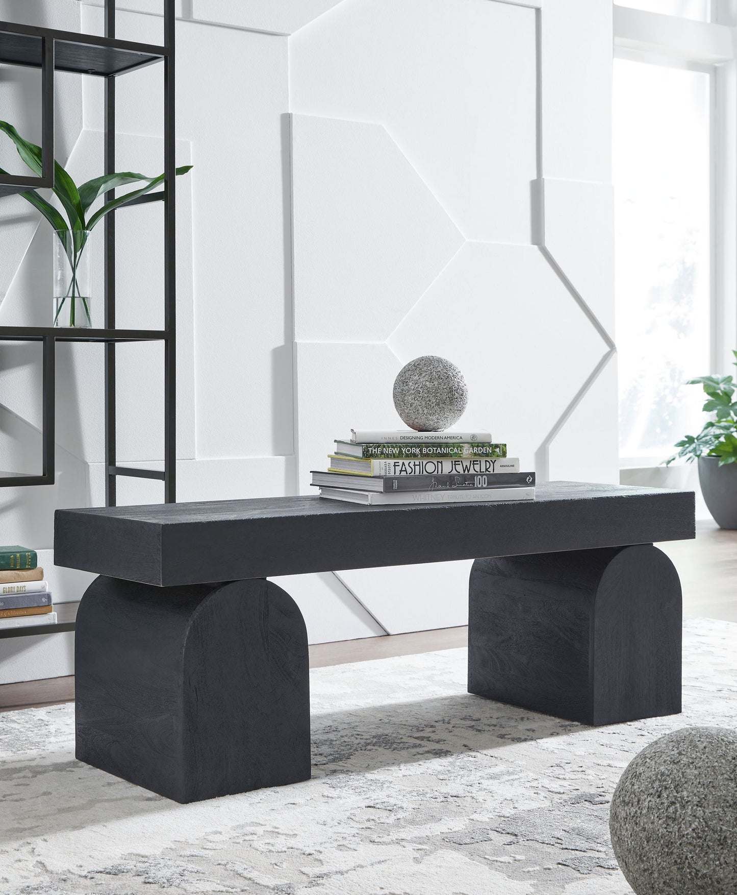 HoLGrove - Black - Accent Bench - Hornell Furniture Outlet