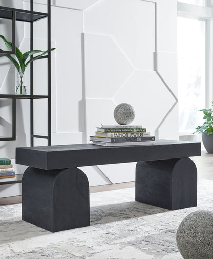 HoLGrove - Black - Accent Bench - Hornell Furniture Outlet