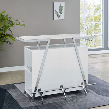 Zena - Bar With Led Lights - White - Hornell Furniture Outlet