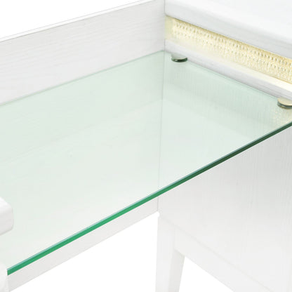Reflections - Vanity Desk - Pearl White & Rhinestone - Hornell Furniture Outlet