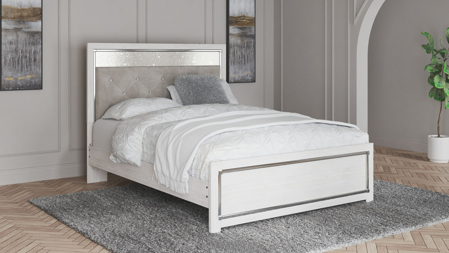 Altyra - White - Queen Panel Bed With Roll Slats - Hornell Furniture Outlet