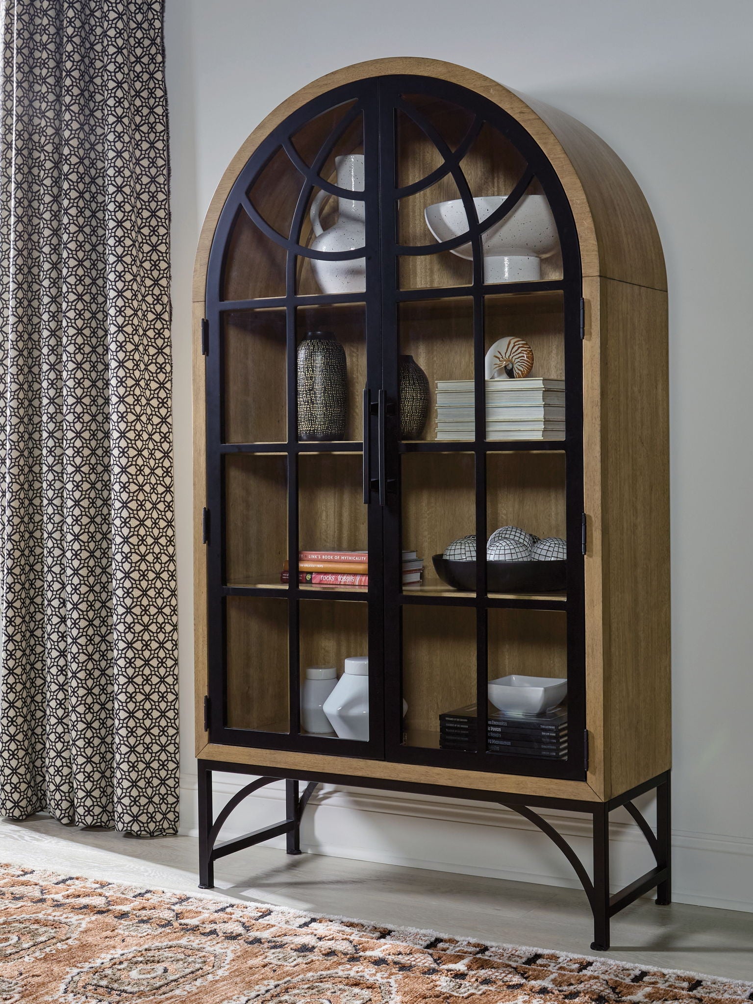 Gwenwich - Natural / Black - Accent Cabinet - Hornell Furniture Outlet