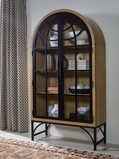 Gwenwich - Natural / Black - Accent Cabinet - Hornell Furniture Outlet