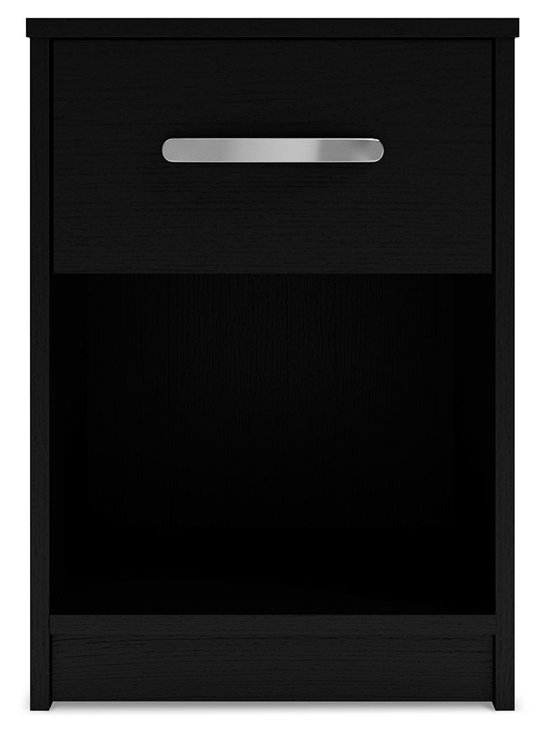 Finch - One Drawer Night Stand - Black - Hornell Furniture Outlet