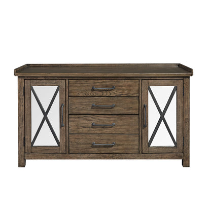 Sonoma Road - Small Credenza - Light Brown - Hornell Furniture Outlet