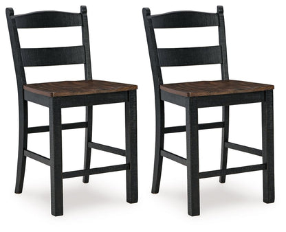 Valebeck - Black / Brown - Barstool (Set of 2) - Hornell Furniture Outlet