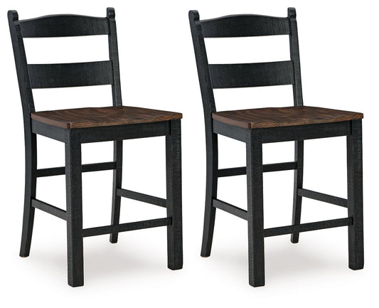 Valebeck - Black / Brown - Barstool (Set of 2) - Hornell Furniture Outlet