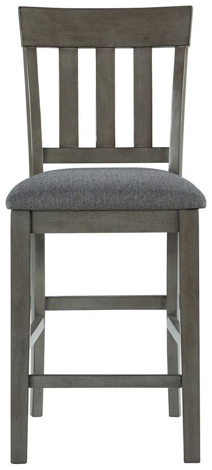 Hallanden - Black / Gray - Upholstered Barstool (Set of 2) - Hornell Furniture Outlet