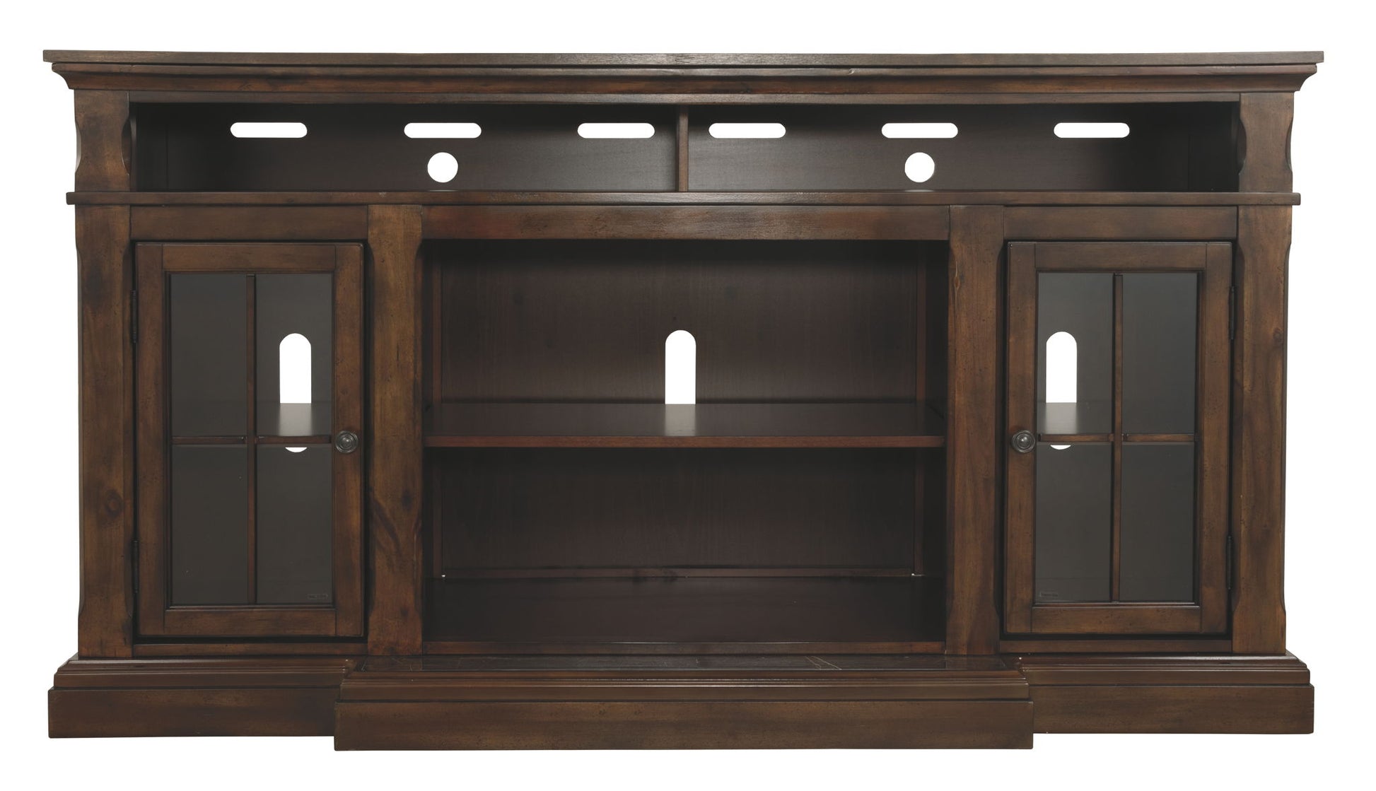 Roddinton - Dark Brown - XL TV Stand w/Fireplace Option - Hornell Furniture Outlet
