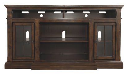 Roddinton - Dark Brown - XL TV Stand w/Fireplace Option - Hornell Furniture Outlet
