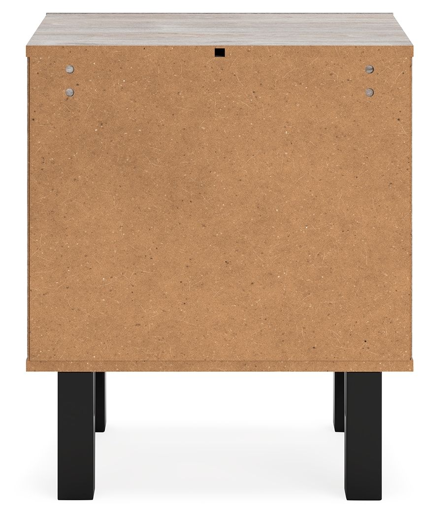 Vessalli - Black / Gray - Two Drawer Nightstand - Hornell Furniture Outlet